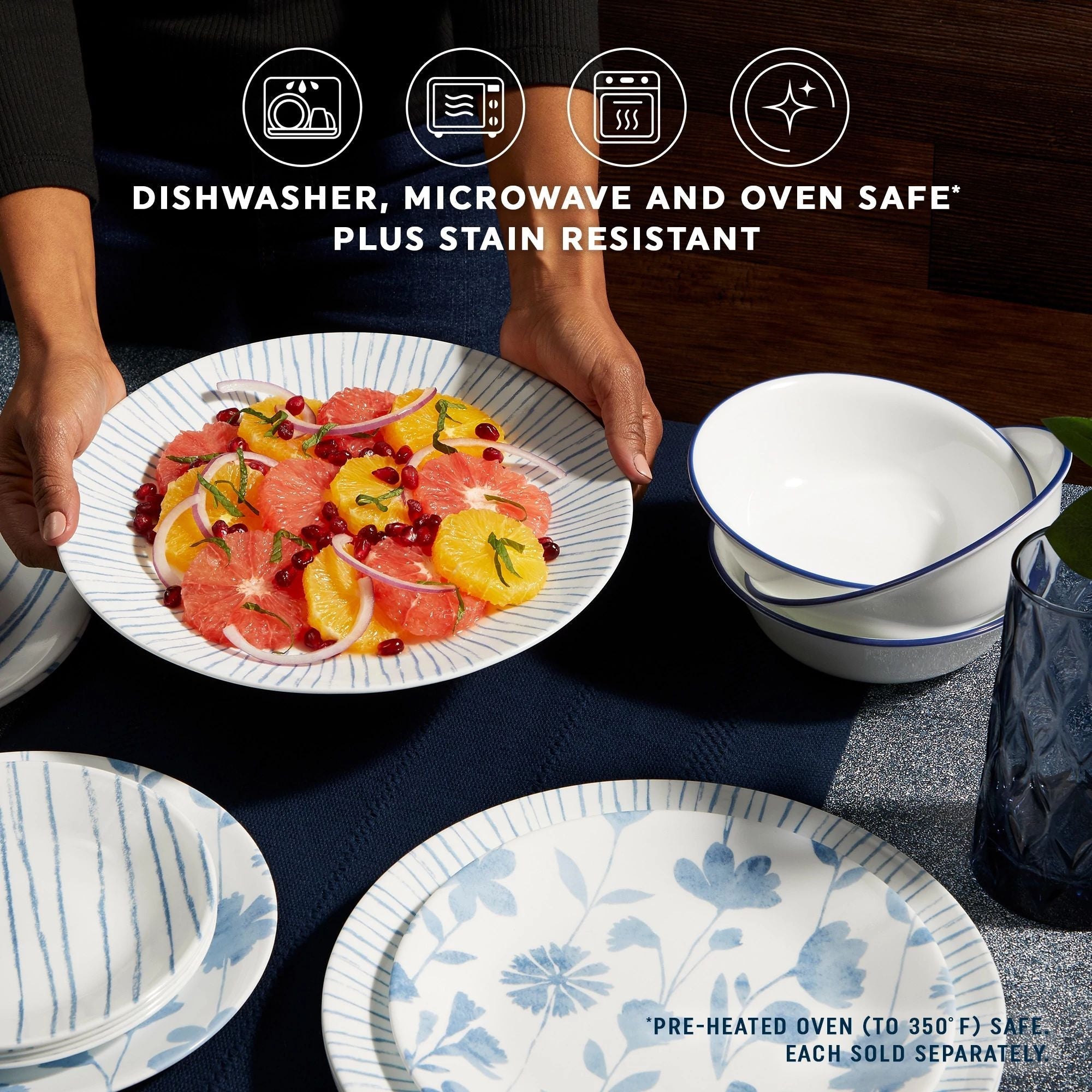 Corelle® Botanical Stripes 18-ounce Cereal Bowls, 6-pack