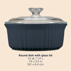 CorningWare® French Colors 1.5-quart Round Baking Dish, Navy